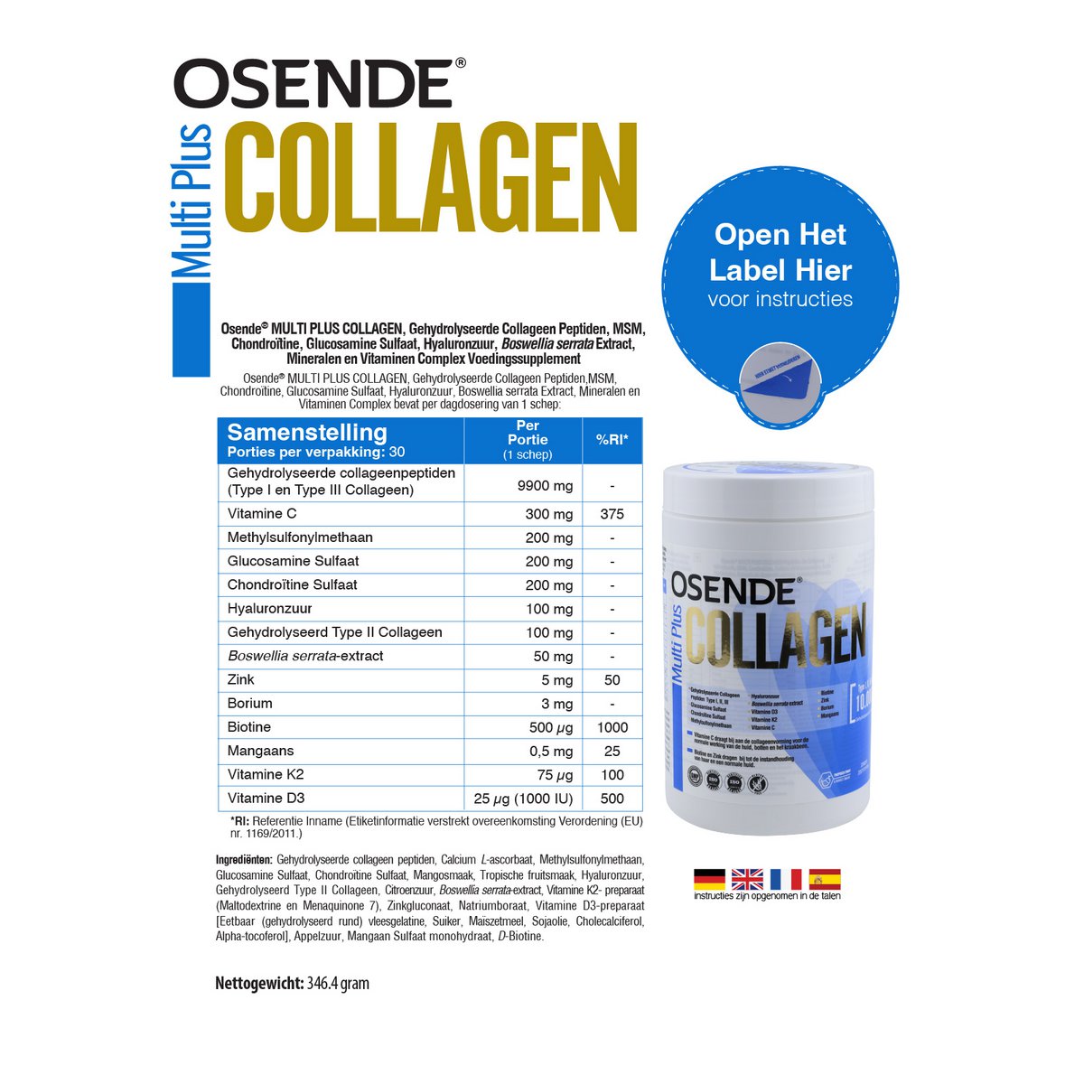 OSENDE Multi Plus Kollagen | Tägliches Nahrungsergänzungsmittel