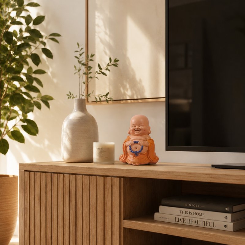 Laughing Buddha Statuette – Good Luck Charm – Zen and Feng Shui Decoration – To Create a Relaxing and Spiritual Atmosphere – Gift Idea