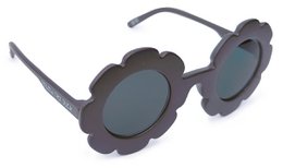  Anthracite grey flower-shaped round sunglasses for kids with dark tinted lenses, playful design