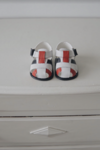 Retro Pre-walker Leather Sandals - Classic Blue and Red