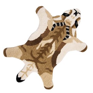 Rug Goat 60x90 cm Brown Beige Wool Carpet