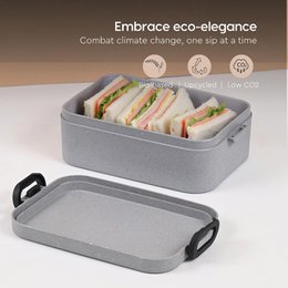 Pudełko na przekąski Ecofy Earth Friendly Soul | 800 ml | Zestaw 1 | Wykonane z biokompozytów łuski ryżowej | Pudełko z sejfem mikrofalowym i przekąskami dla dzieci | Pudełko na przekąski dla dzieci do szkoły | Certyfikat Azure TUV