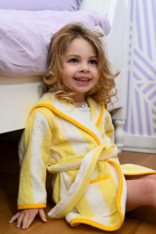 Accappatoio per bambini in spugna di cotone Lola Lemon