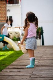 GIRL POWER BLAUWE SOKKEN voor kinderen
