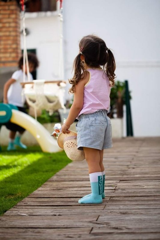 SKARPETKI GIRL POWER BLUE dla dzieci