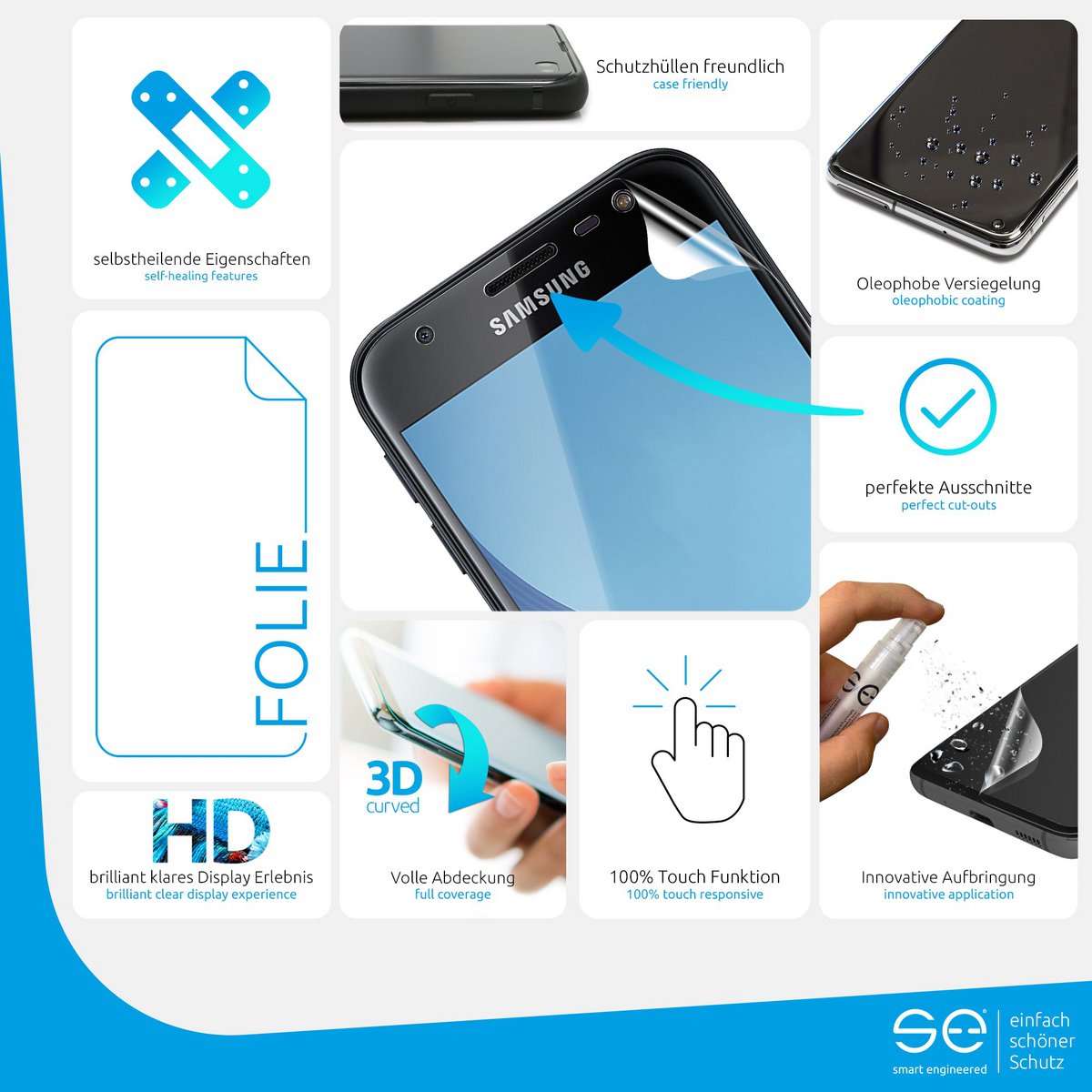 2x film de protection se® 3D Samsung Galaxy J3 2017