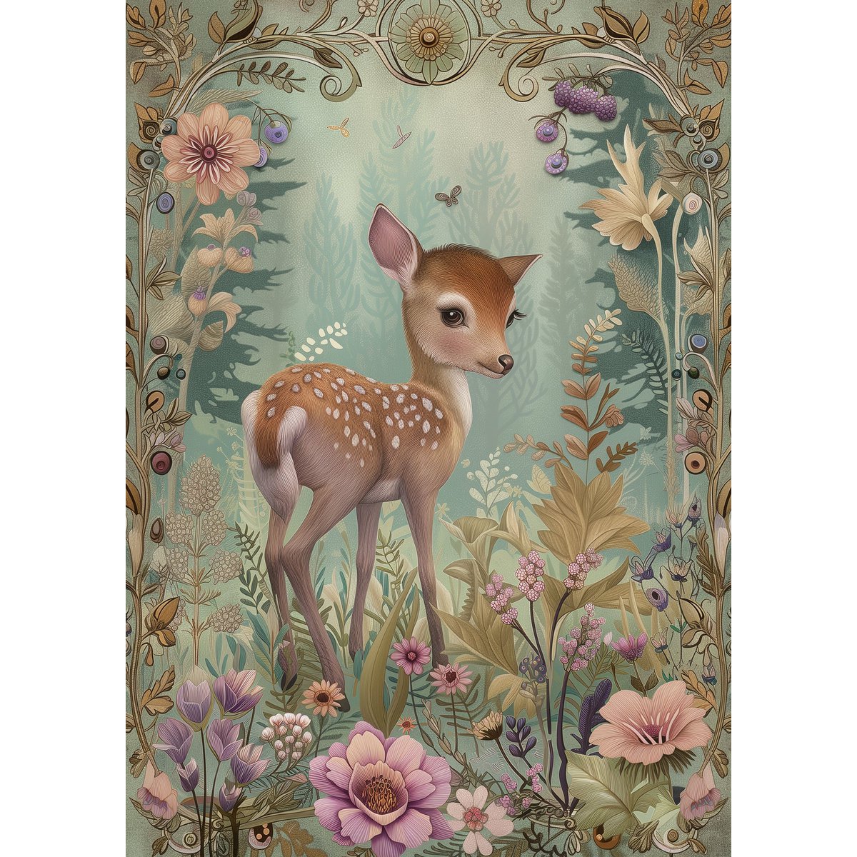 Woodland Spring Animals: Hert | Map Fripperies