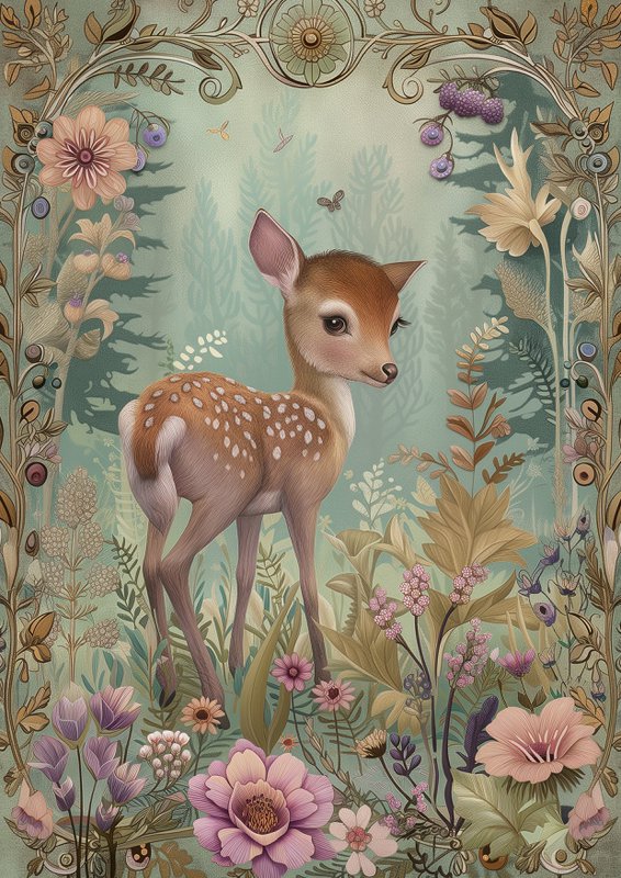Woodland Spring Animals: Hert | Map Fripperies