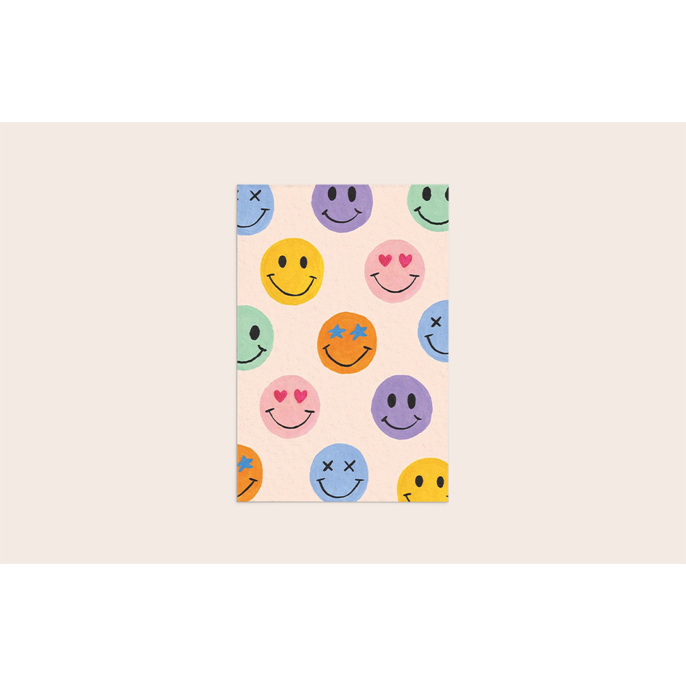 5x kaart smileys gouache
