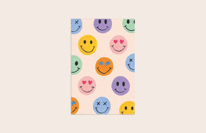 5x tarjeta de emoticonos gouache