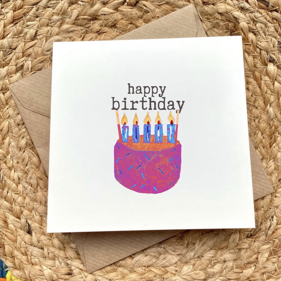 Card Bday Cake Purple
