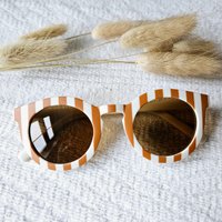 Baby and children's sunglasses UV400 striped - Beige / Camel