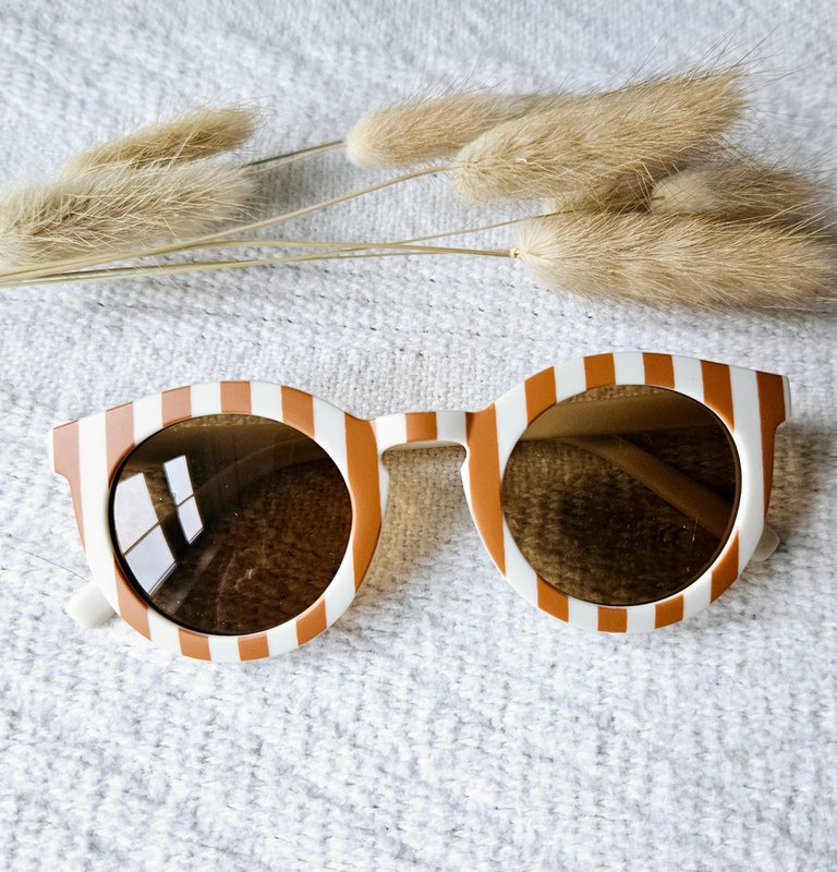Baby and children's sunglasses UV400 striped - Beige / Camel