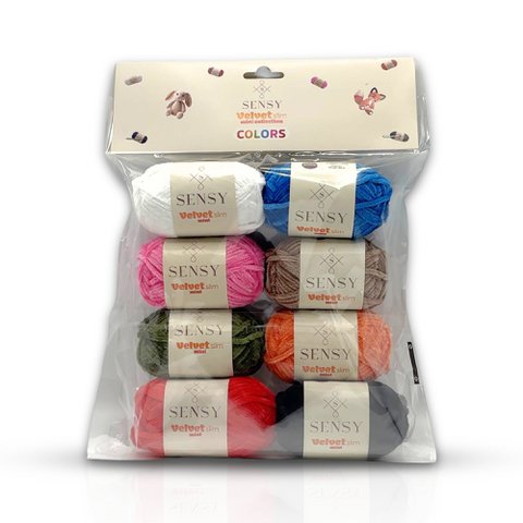 Velvet Slim Mini Collection, Amigurumi Yarn (8 Skeins)