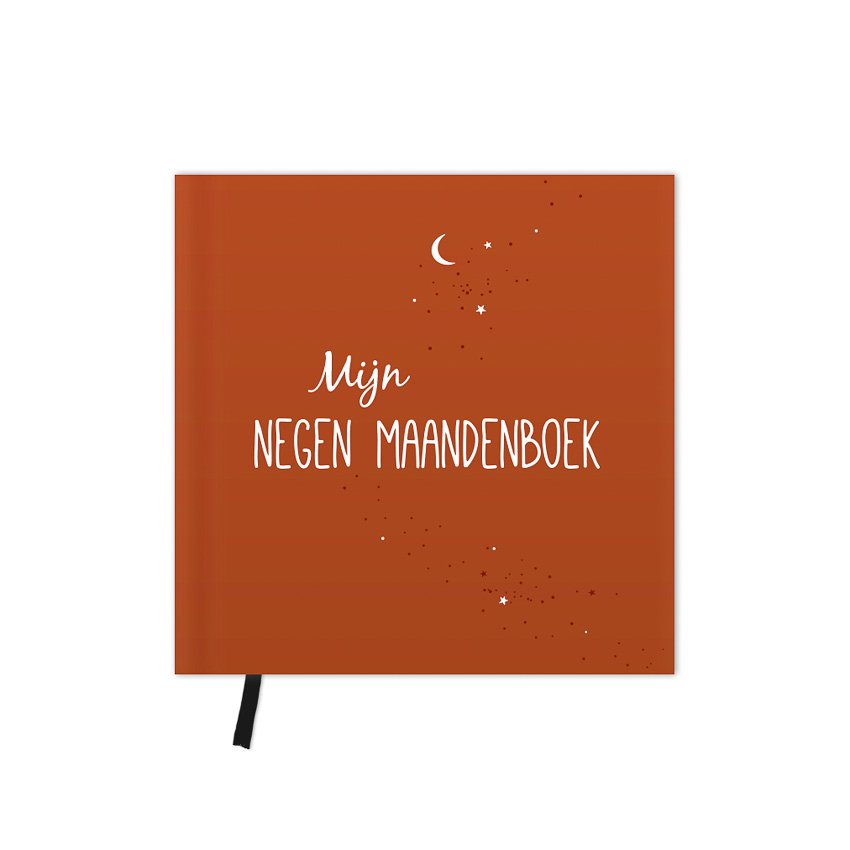 Negen maanden boek | roestbruin | heelal