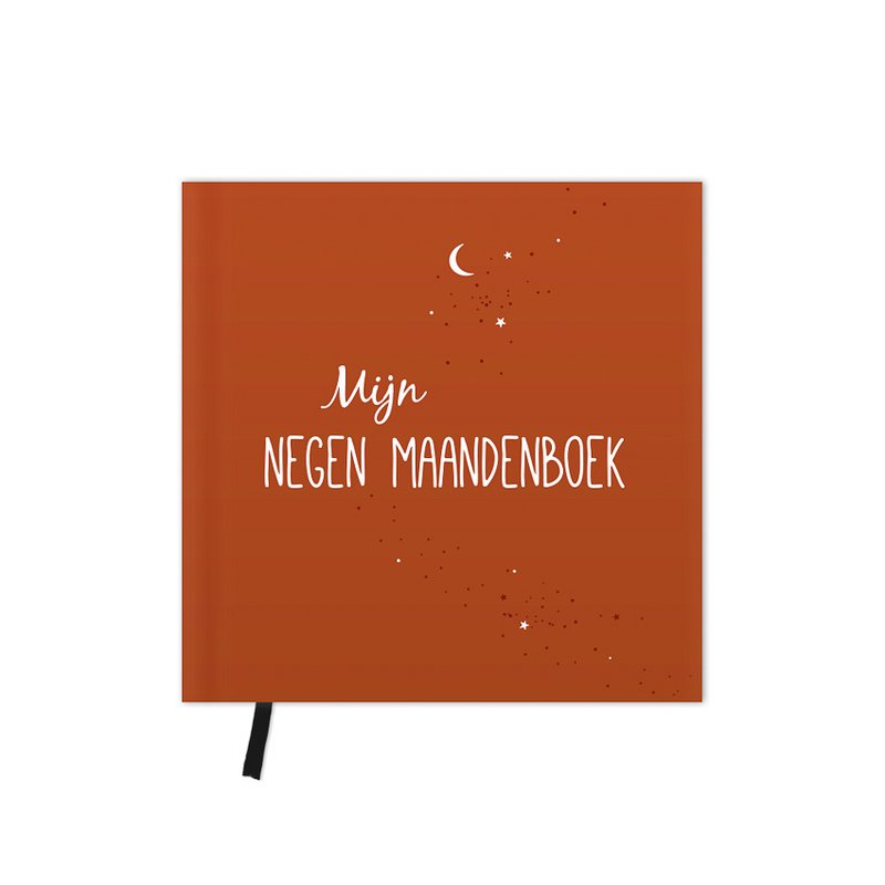Negen maanden boek | roestbruin | heelal
