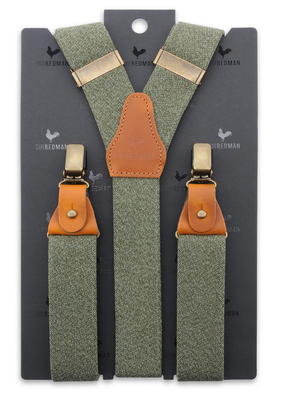 Sir Redman deluxe suspenders Denim Urban green