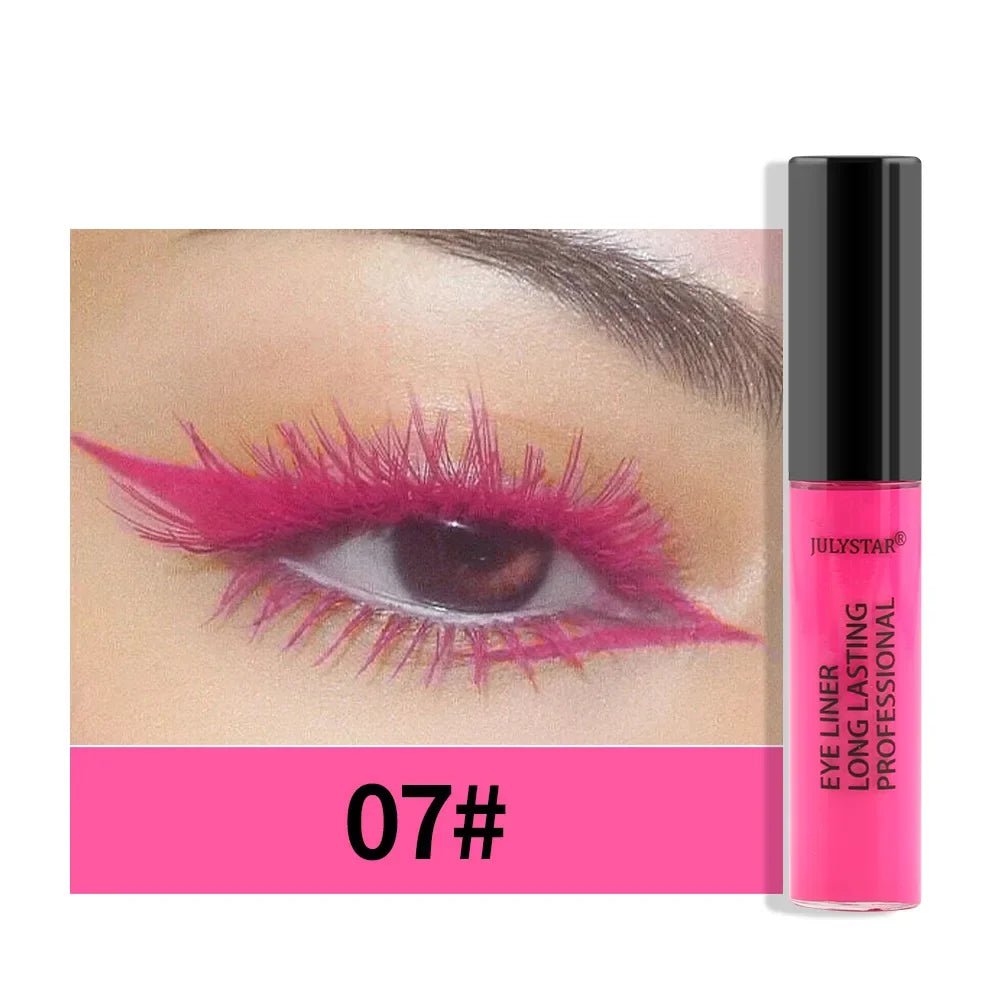 8 kleuren eyeliner vloeibaar potlood waterdicht gemakkelijk te dragen make-up matte eyeliner blauw roze groen wit zwart paars geel eyliner