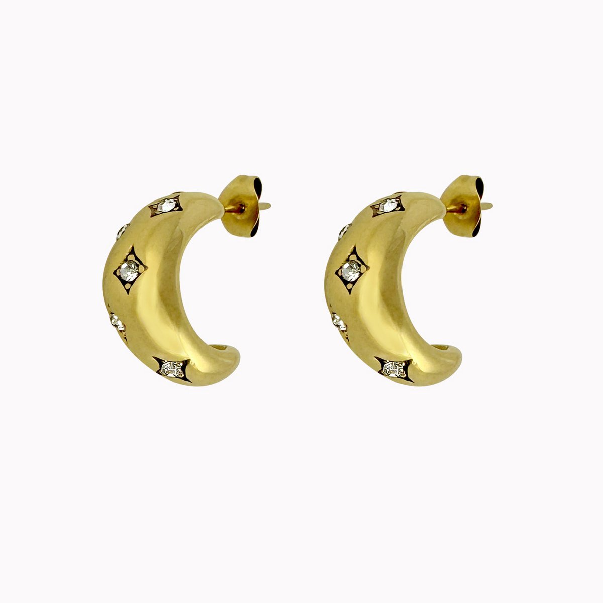 Oorstekers Fine stones golden