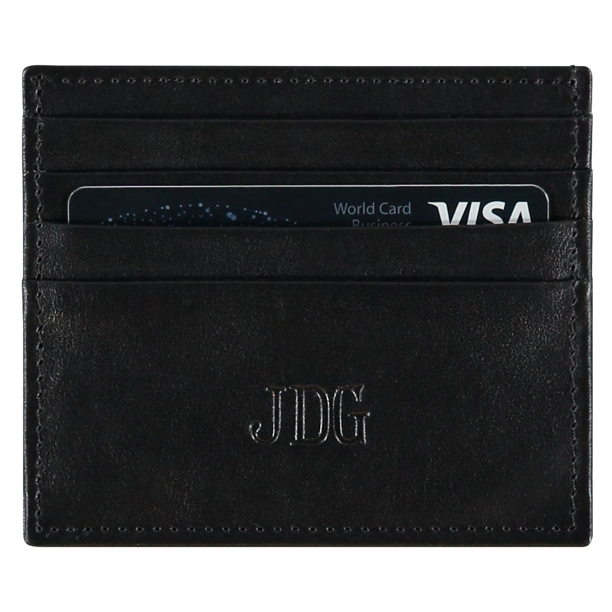 Leather card holder - black