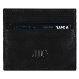 Leather card holder - black