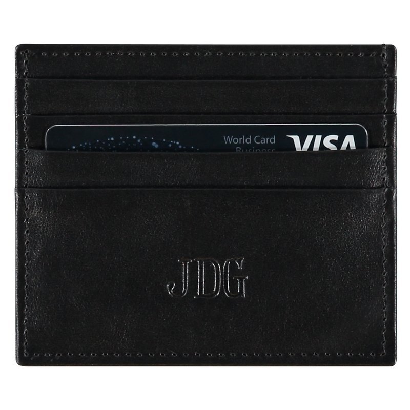 Leather card holder - black