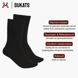 Sukats® Thermosokken | 3 of 6 Paar | Werksokken | Huissokken | Naadloos
