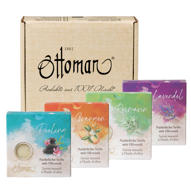Ottoman Natürliche 110g Olivenölseife 4er Set Nr.2 in Geschenkschachtel