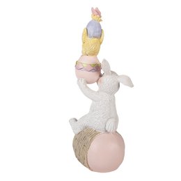 Decoration Statue Rabbit 8x6x19 cm White Plastic
