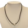 Halskette Leder mit Modulperle, Creme