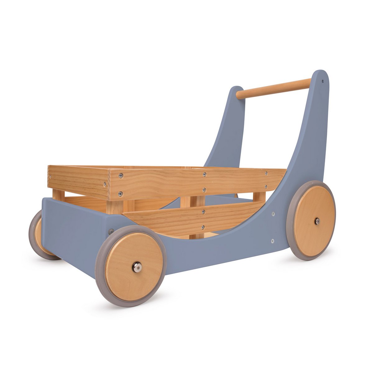 Kinderfeets 2-in-1 wooden storage cart & walker - Slate Blue SOLD OUT