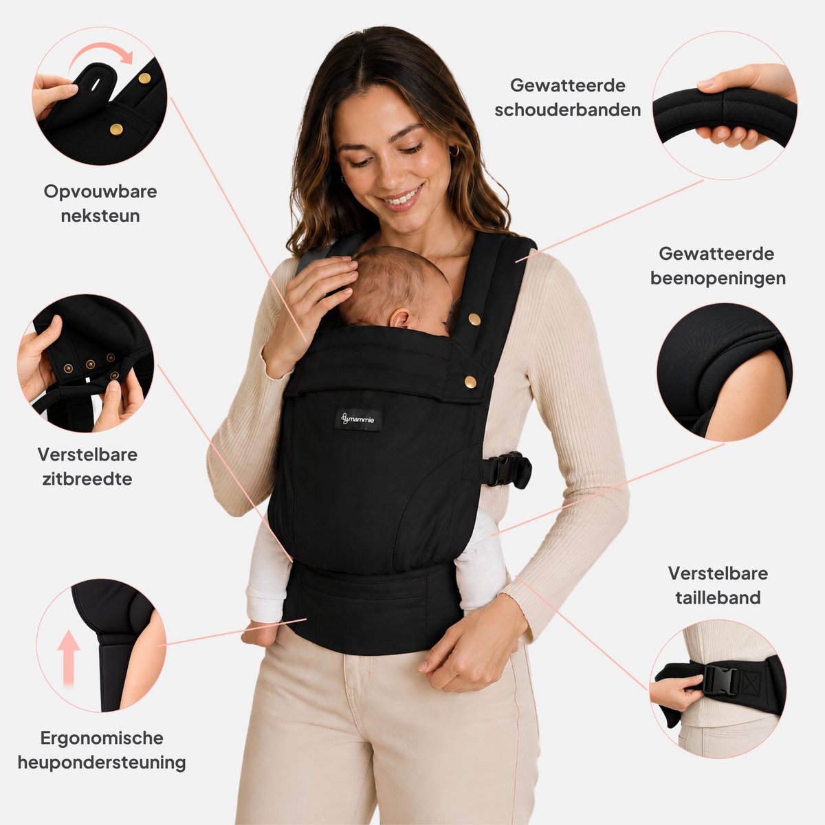 Nosidełko AVIAIRE - Ergonomiczne i wygodne - Materiał bawełniany OEKO-TEX®