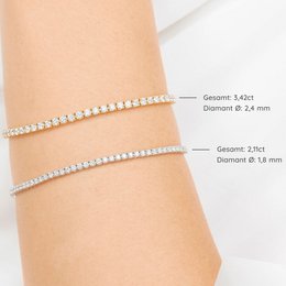 Tennis bracelet white gold, 2.11ct diamonds, 17.0 cm