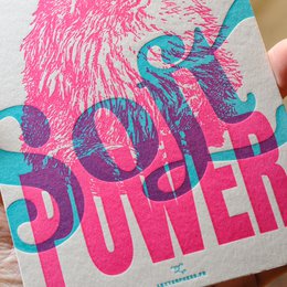 Le Chat Soft Power Letterpress Card (with envelope)