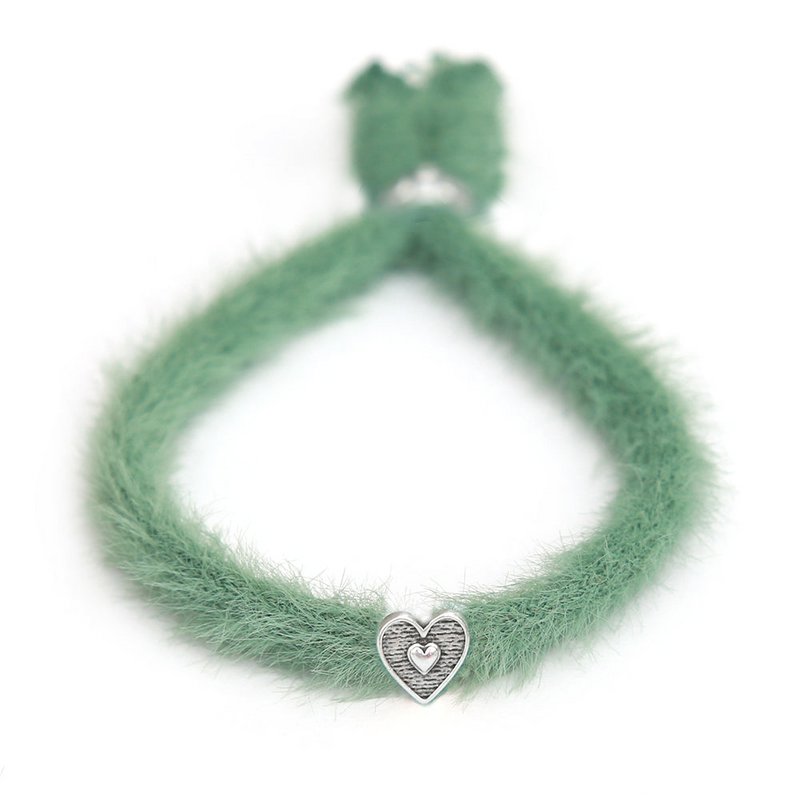 Bracelet moelleux vert argent