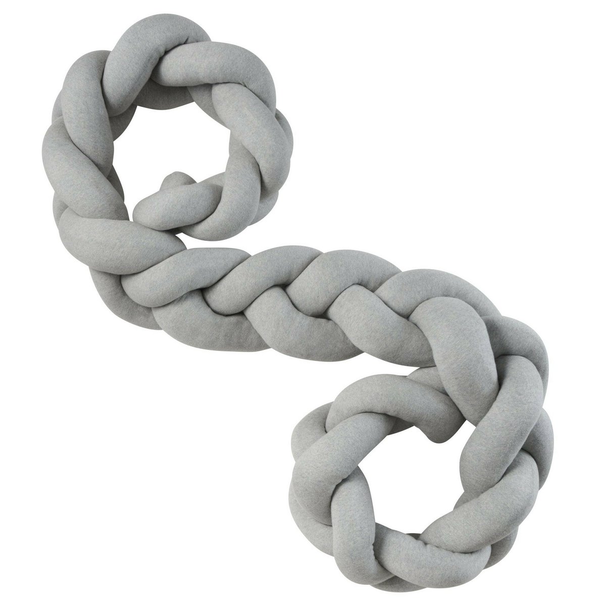 Tour de lit tressé gris tricoté XL