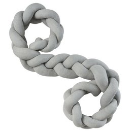 Tour de lit tressé gris tricoté XL