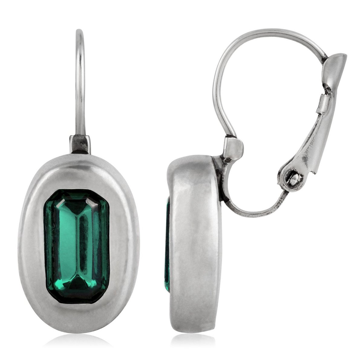 Swarovski smaragd zilveren stokbrood hanger