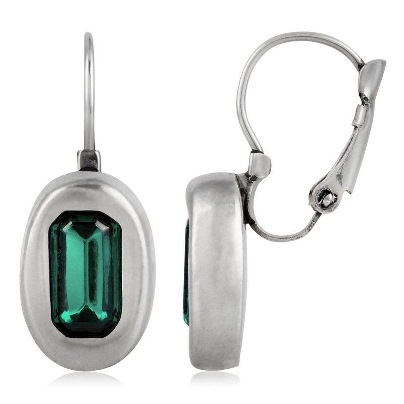 Swarovski smaragd zilveren stokbrood hanger