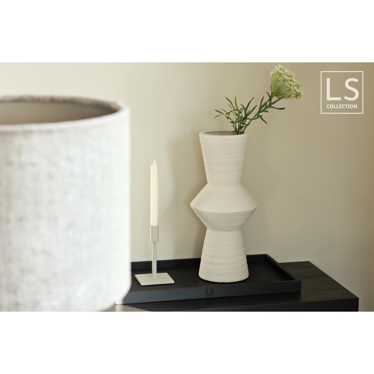 LS Collection® - Rectángulo 50x30cm - Bandeja - Bandeja para velas - Bandeja para velas - Tabla para servir - Bandeja de madera - Bandeja de madera - Meseta - Decoración - Accesorios para el hogar - Negro Mate