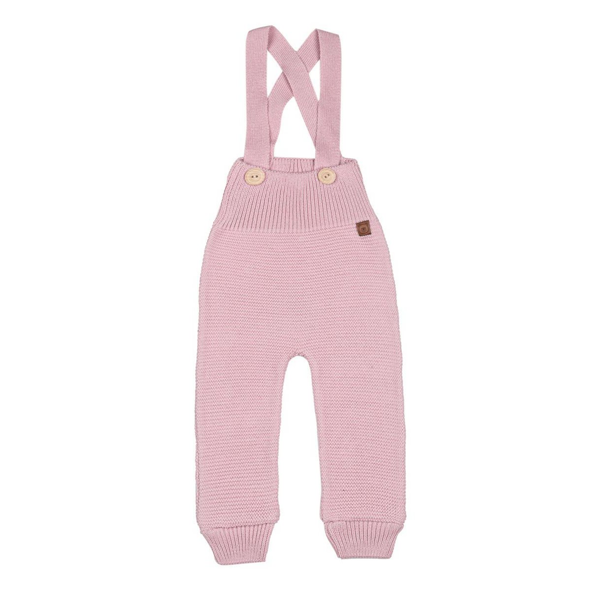 ENZO children's dungarees - 100% merino wool - powder pink