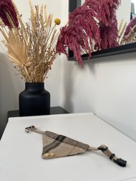 ByTiekeman - Kattehalsbånd - Diamantmønster - Brun - 20-30 cm