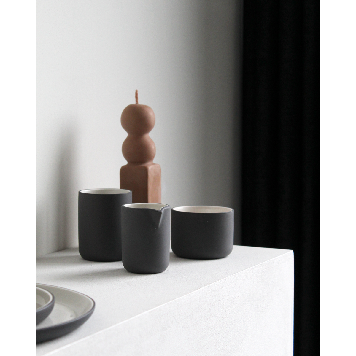 Cappuccino mug Fundament | dark grey / white