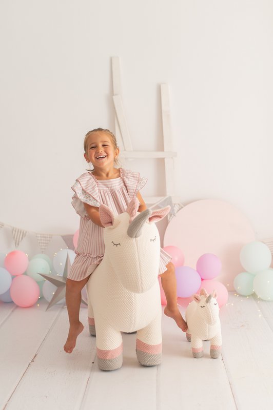 100 % weiße Einhorn-Stofftierpackung aus Baumwolle