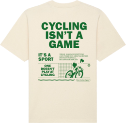 Kolarstwo to nie gra, oversize'owa koszulka rowerowa unisex (naturalna - zielona)