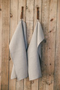 Klassieke natuurlijke linnen handdoek set van 2
