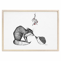 Kunsttryk - Ræv & Hedgehog