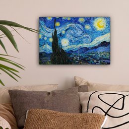 Canvas Maleri - Wall Decoration - De Sterrennacht - Vincent Van Gogh