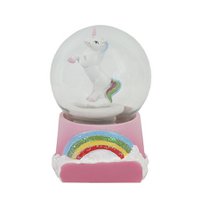 Glitter ball with unicorn made of poly Ø 6.5x9cm