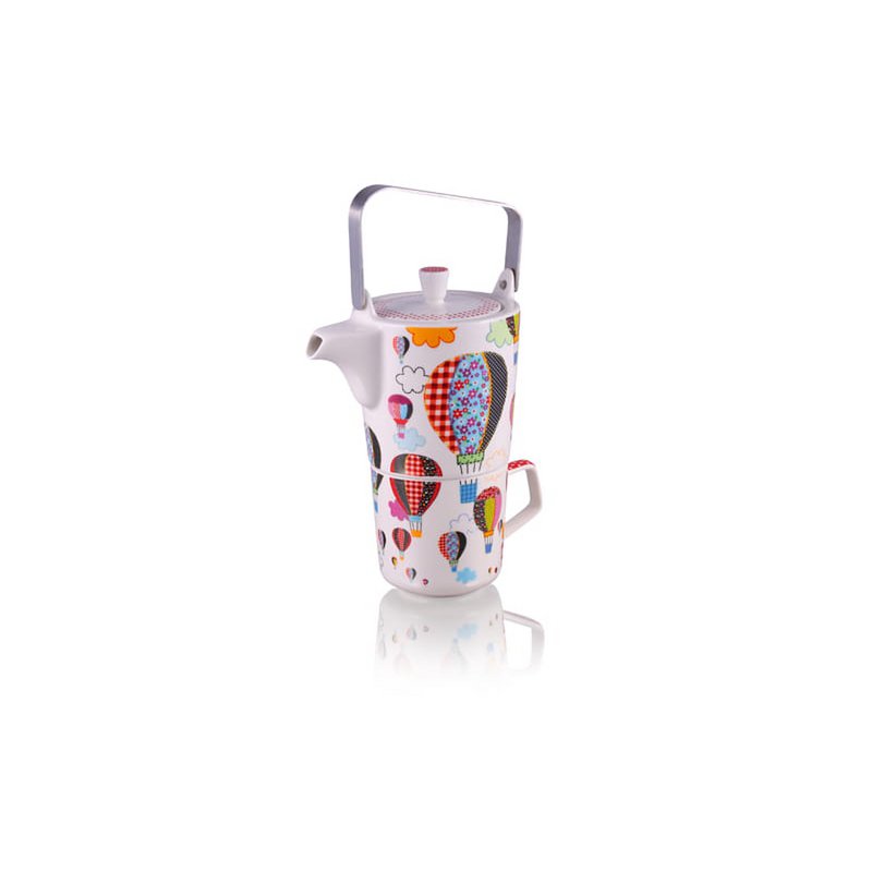 Up,up Away - Tetera y taza, infusor, Tea for One Jug, porcelana